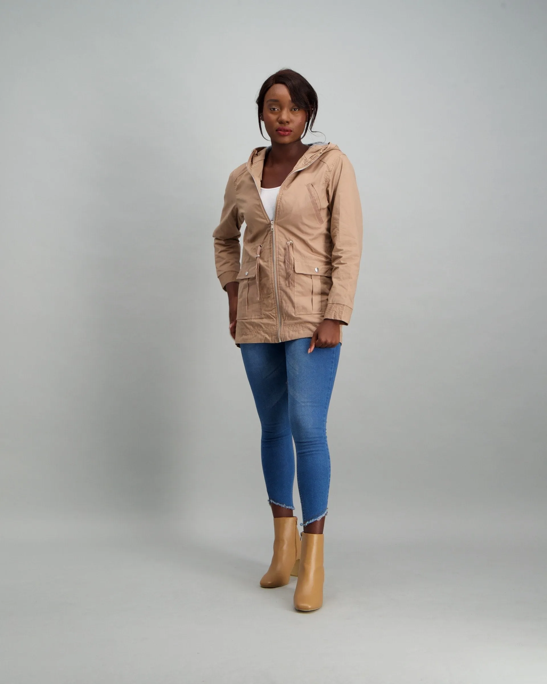 Ladies Parker Jacket - Stone