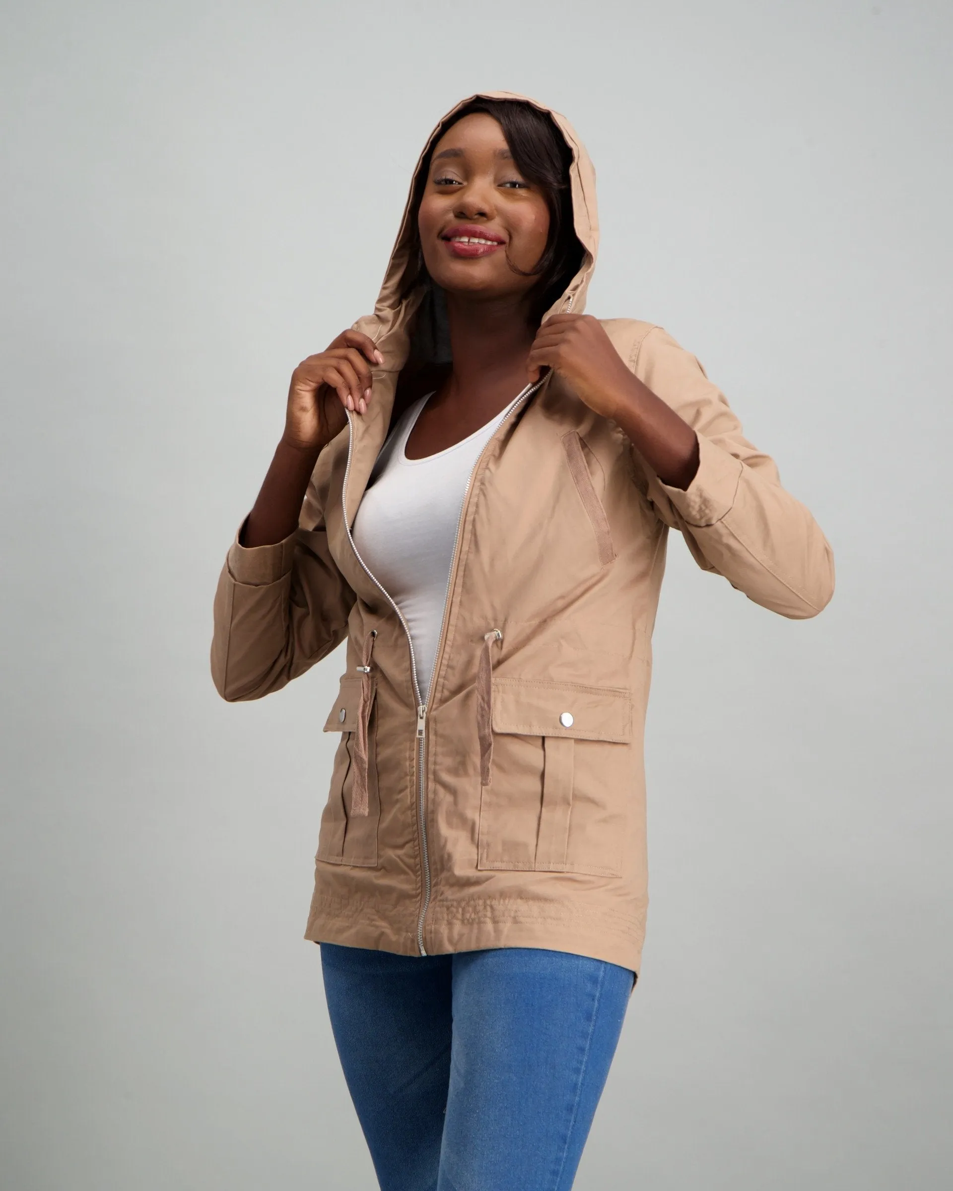 Ladies Parker Jacket - Stone