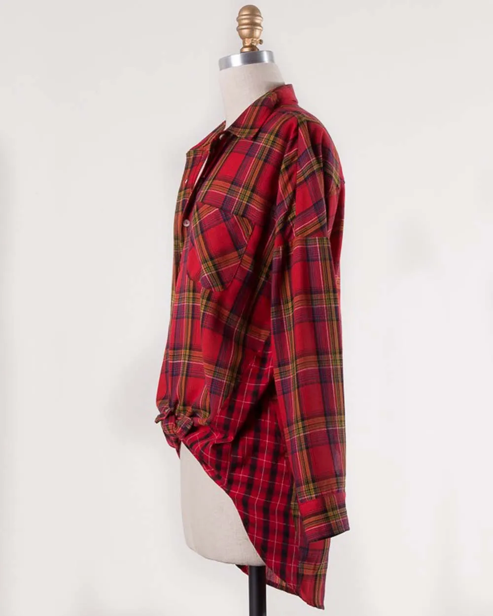 Laid-Back Plaid Top in Red