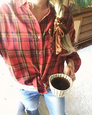 Laid-Back Plaid Top in Red