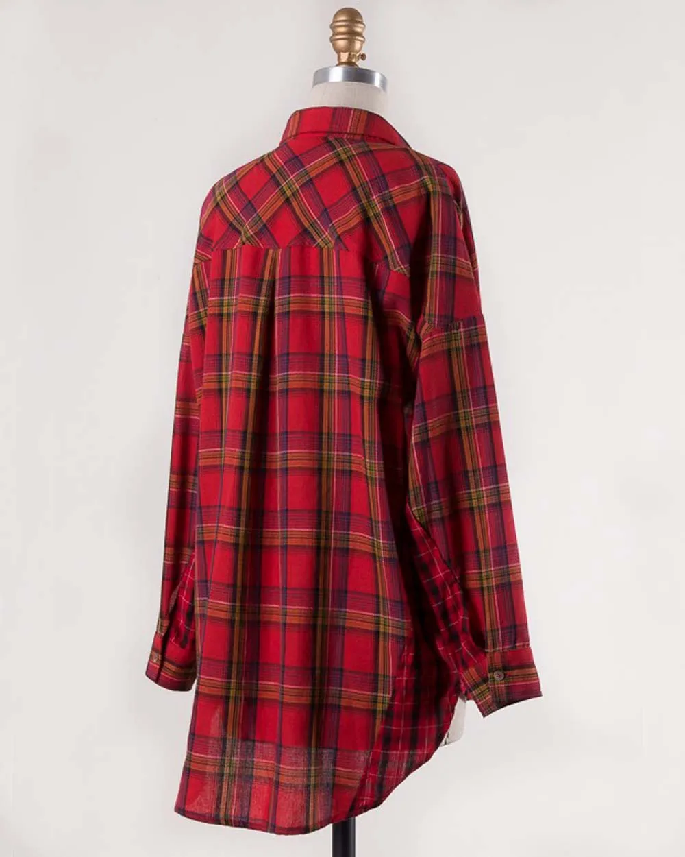 Laid-Back Plaid Top in Red