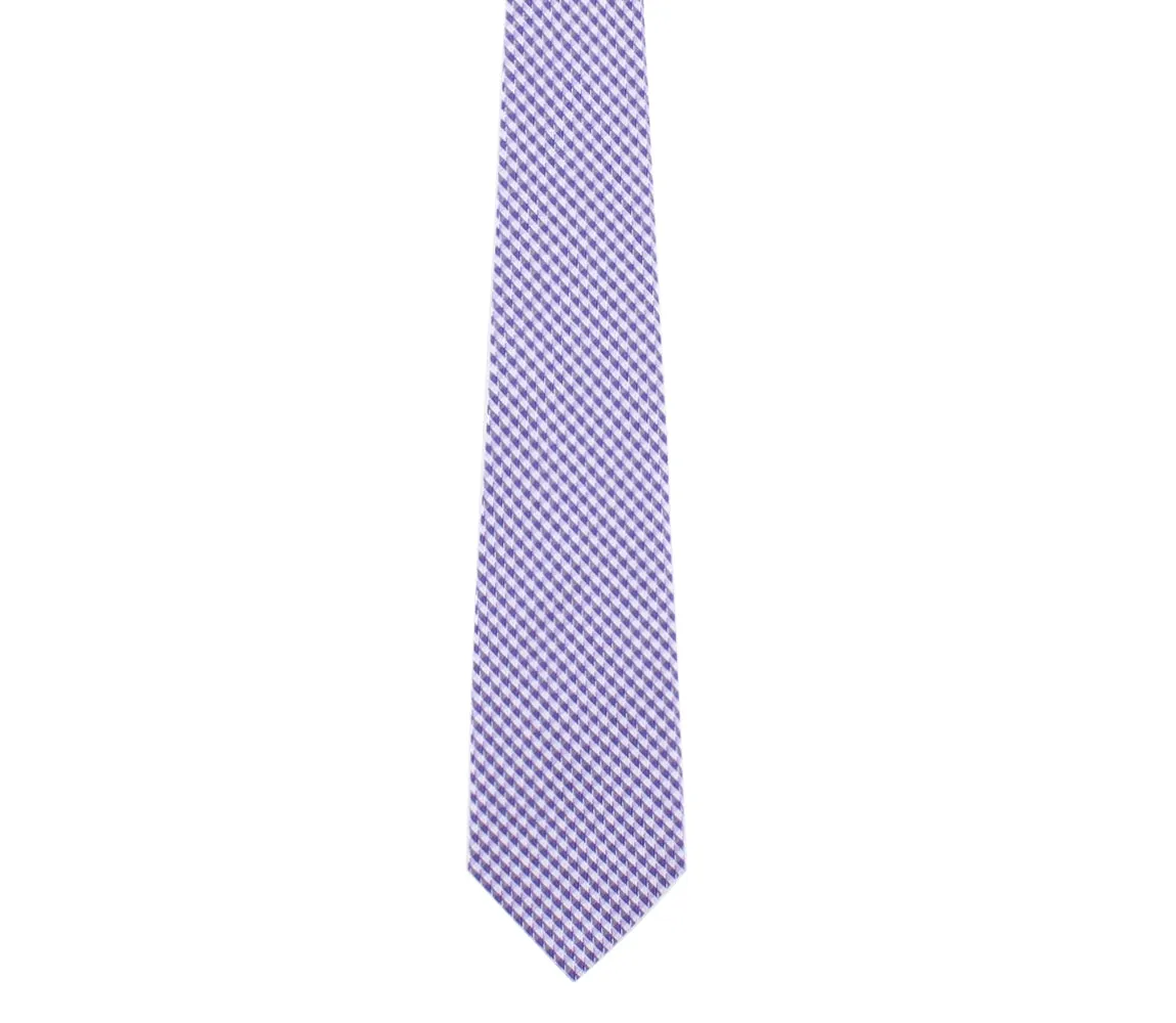 Lavender Purple Gingham Tie