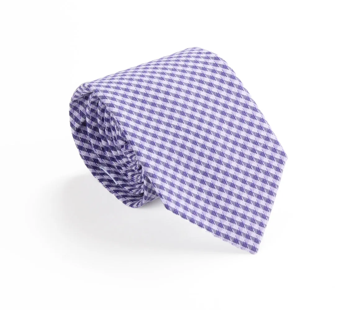 Lavender Purple Gingham Tie