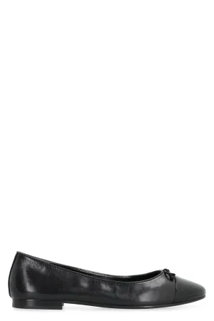 Leather ballet flats with logo
