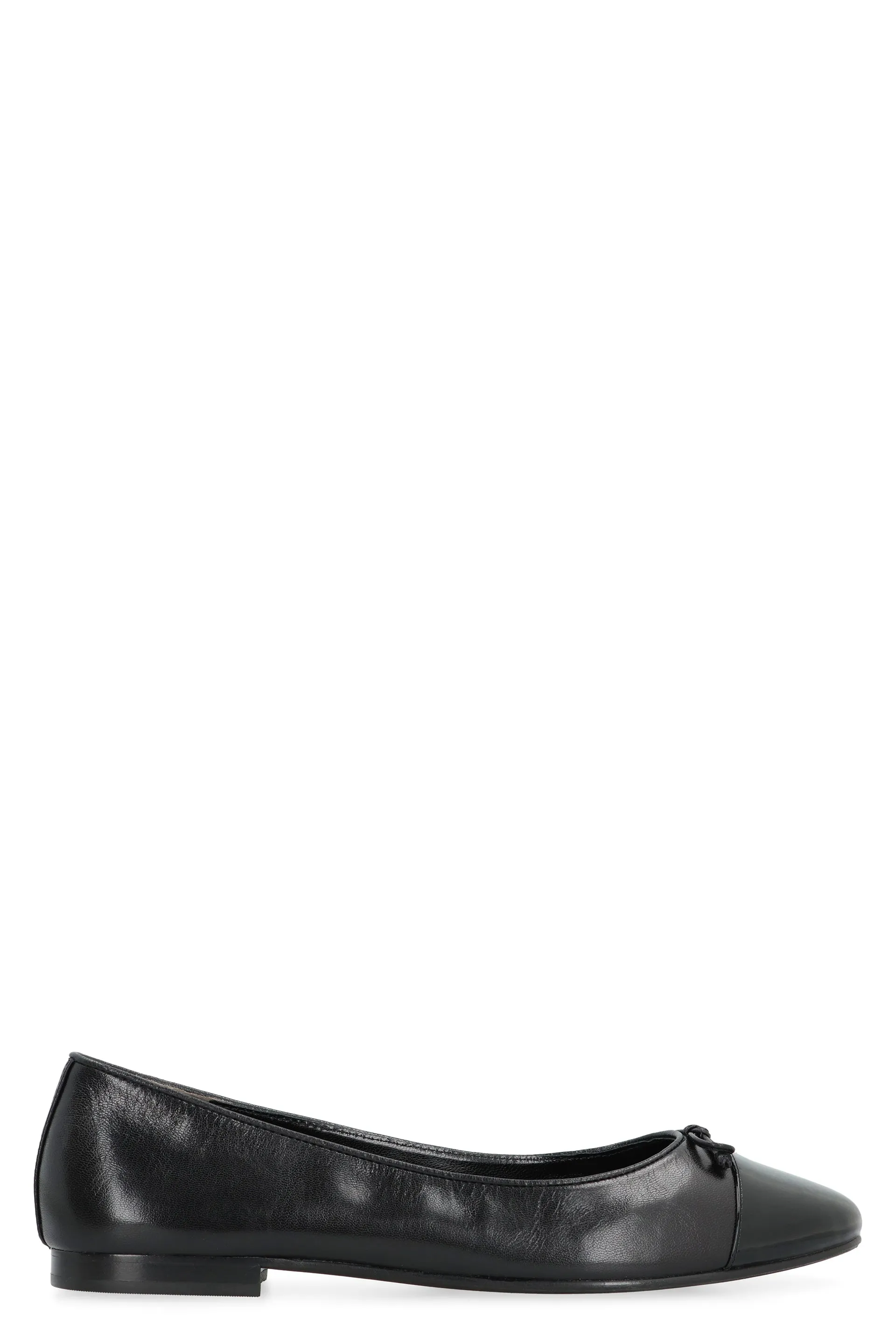 Leather ballet flats with logo