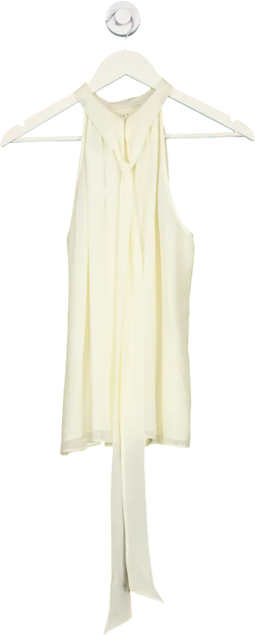 LILYSILK Cream Halter Neck Silk georgette Top UK 10