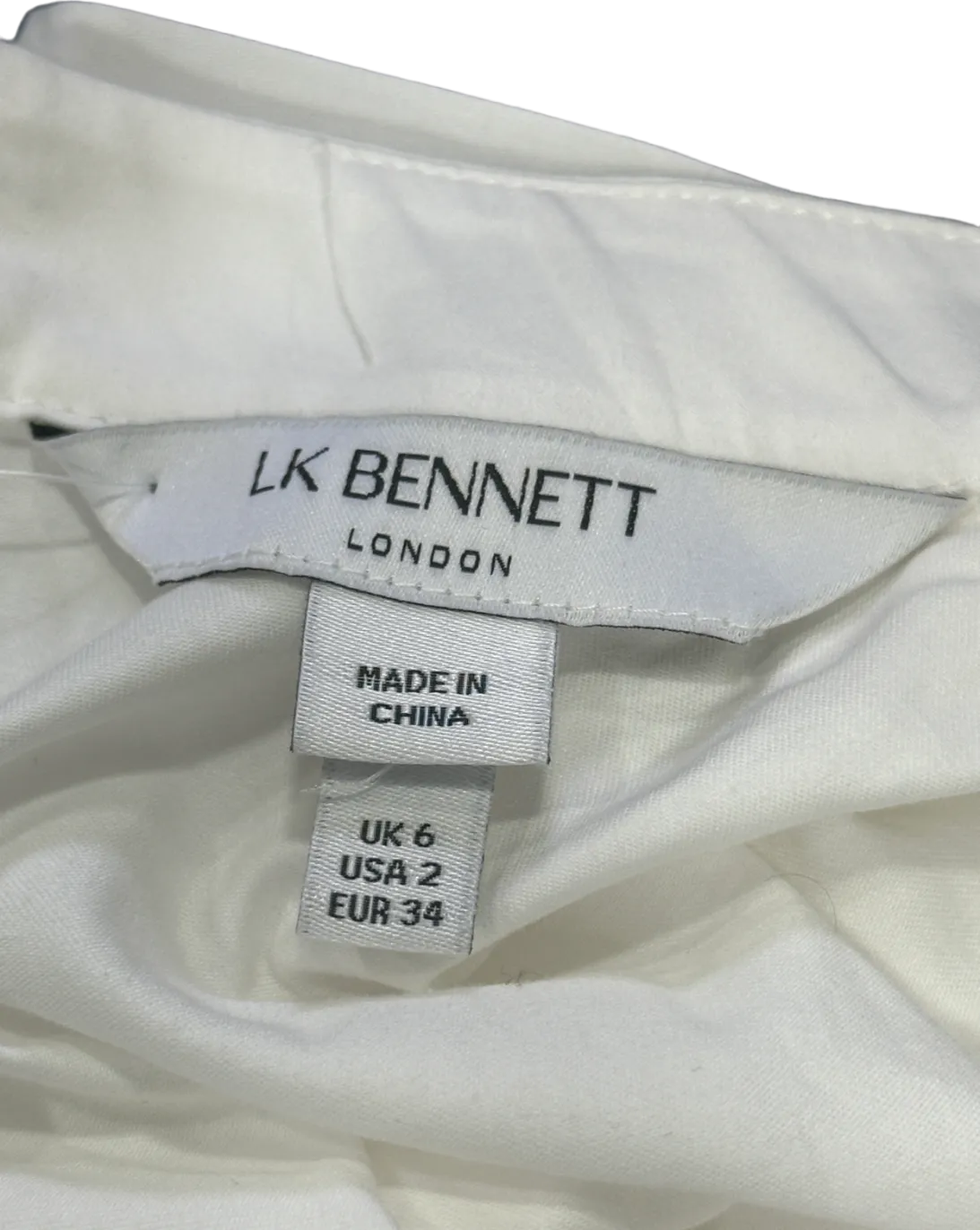LK Bennett White TW Freud Sleeveless Top UK 6