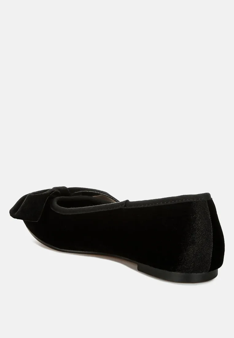Luxurious Velvet Bow Ballerinas By MODE