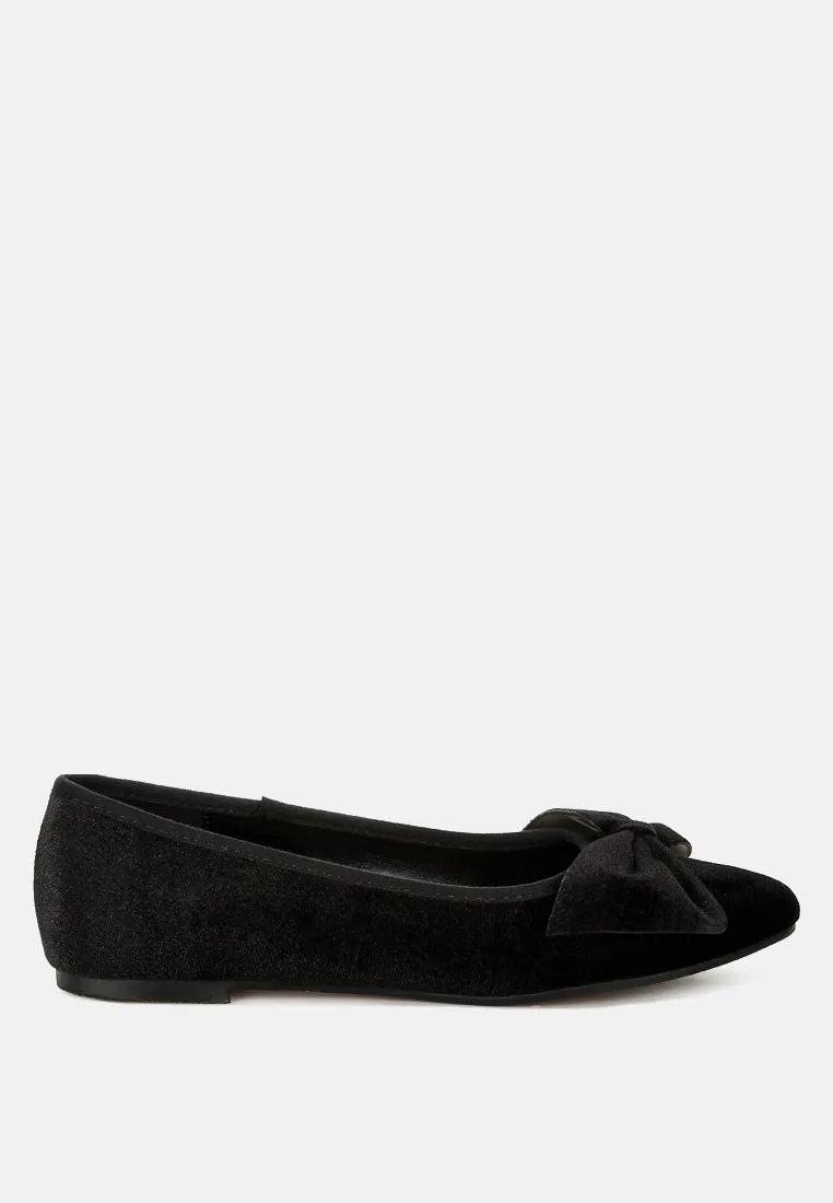 Luxurious Velvet Bow Ballerinas By MODE