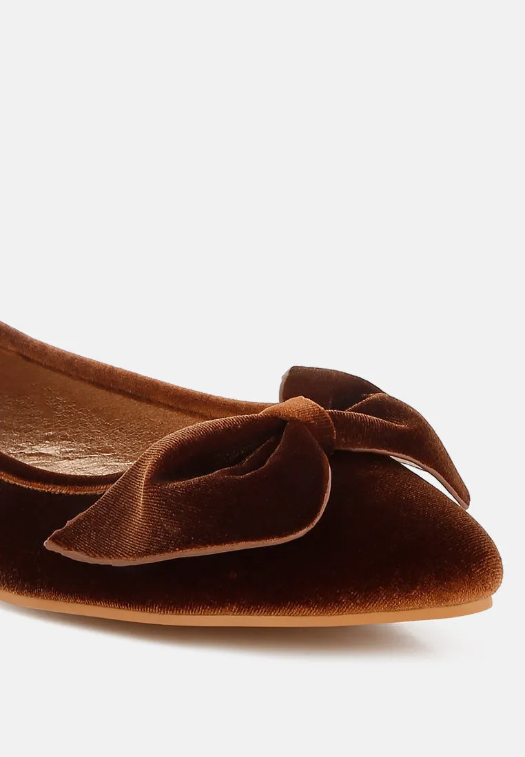 Luxurious Velvet Bow Ballerinas By MODE