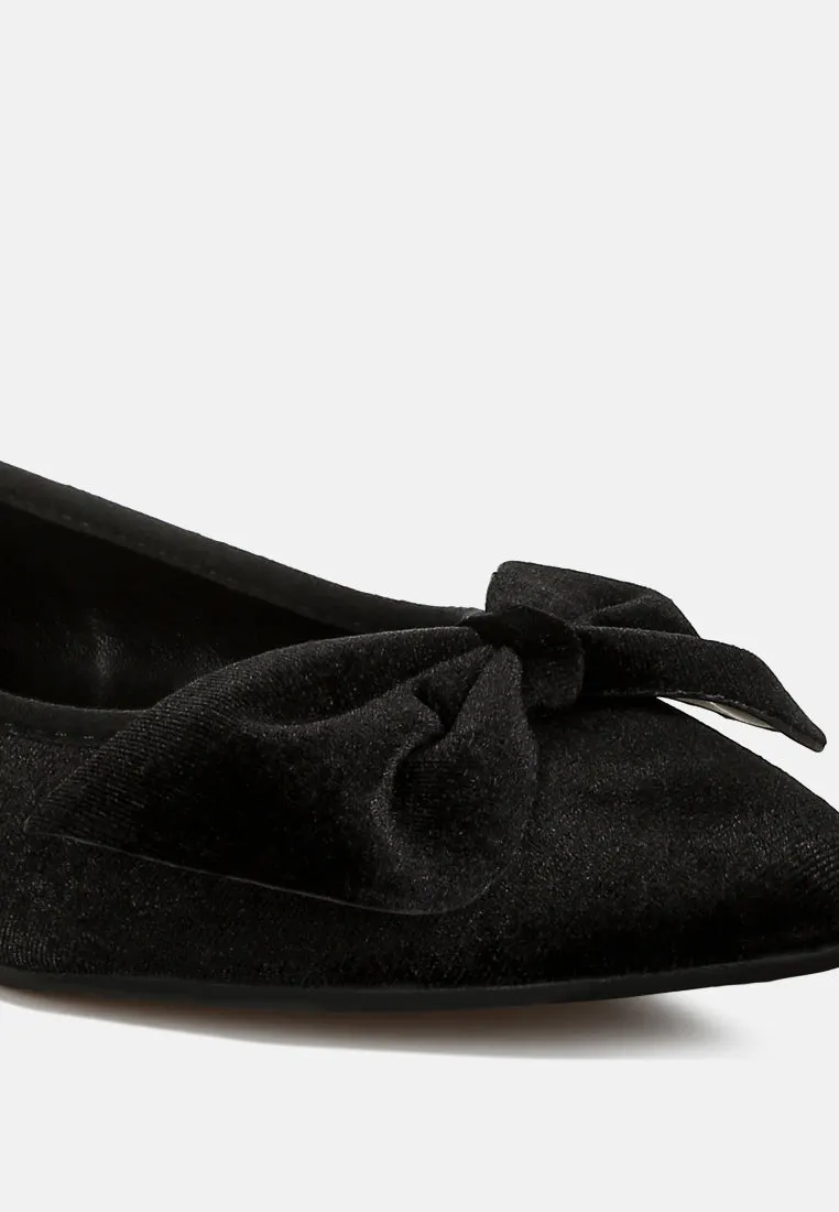 Luxurious Velvet Bow Ballerinas By MODE