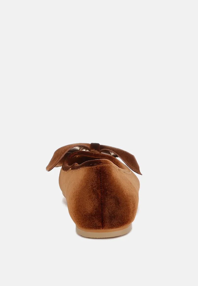 Luxurious Velvet Bow Ballerinas By MODE