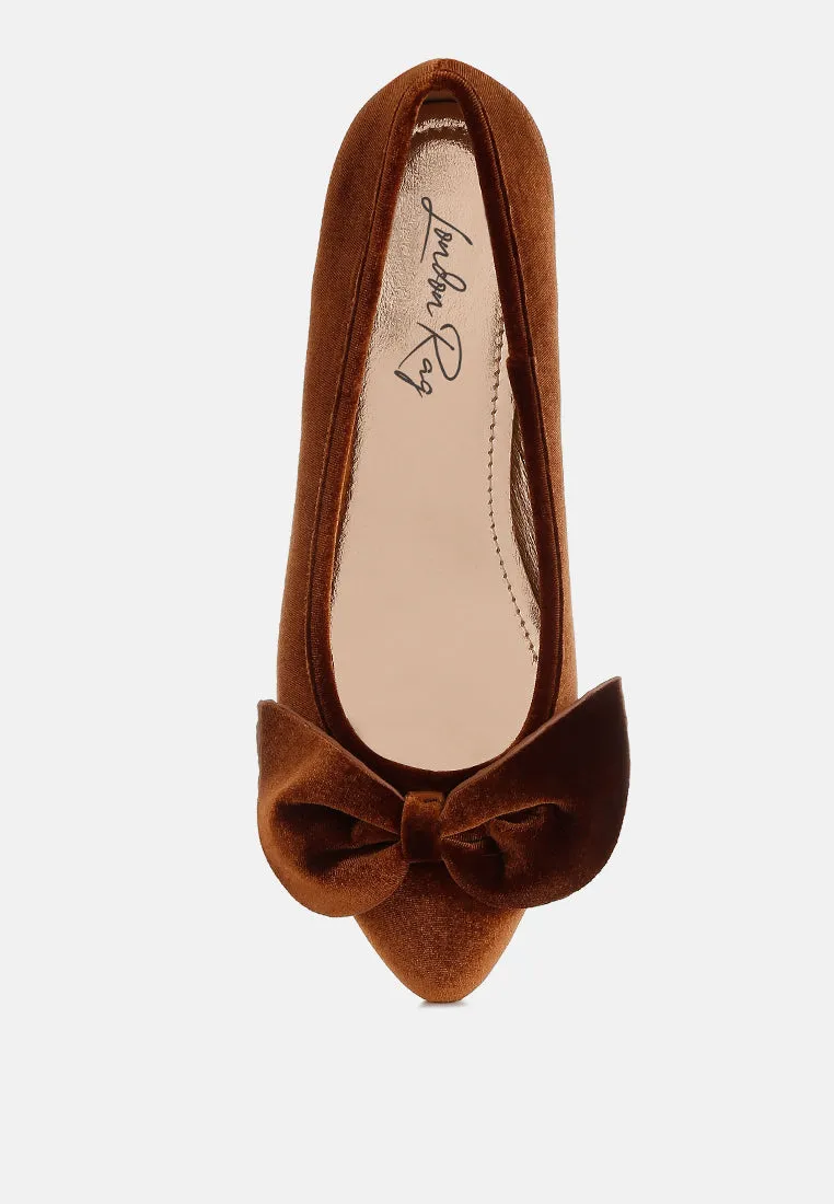 Luxurious Velvet Bow Ballerinas By MODE