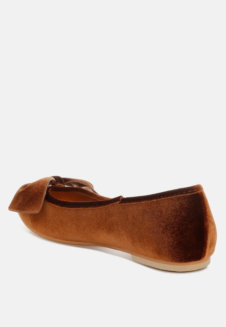 Luxurious Velvet Bow Ballerinas By MODE