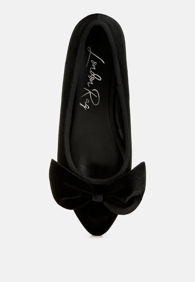 Luxurious Velvet Bow Ballerinas By MODE