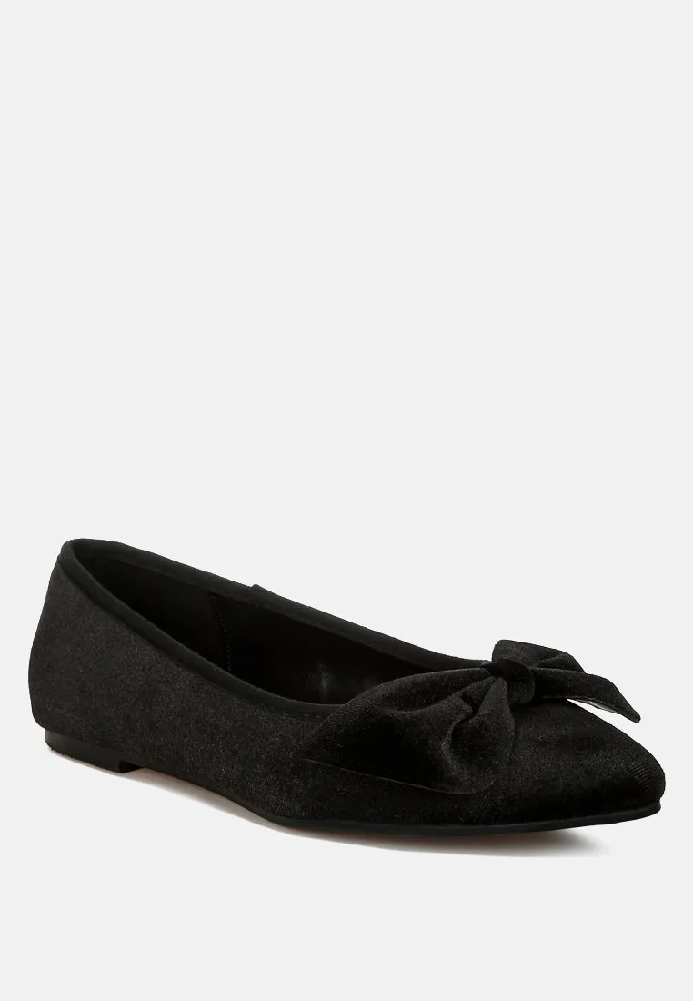 Luxurious Velvet Bow Ballerinas By MODE