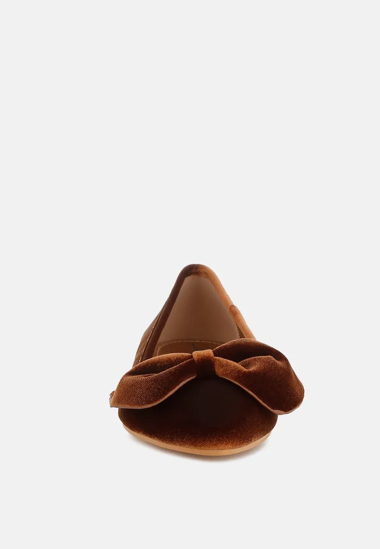 Luxurious Velvet Bow Ballerinas By MODE