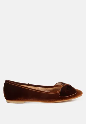 Luxurious Velvet Bow Ballerinas By MODE