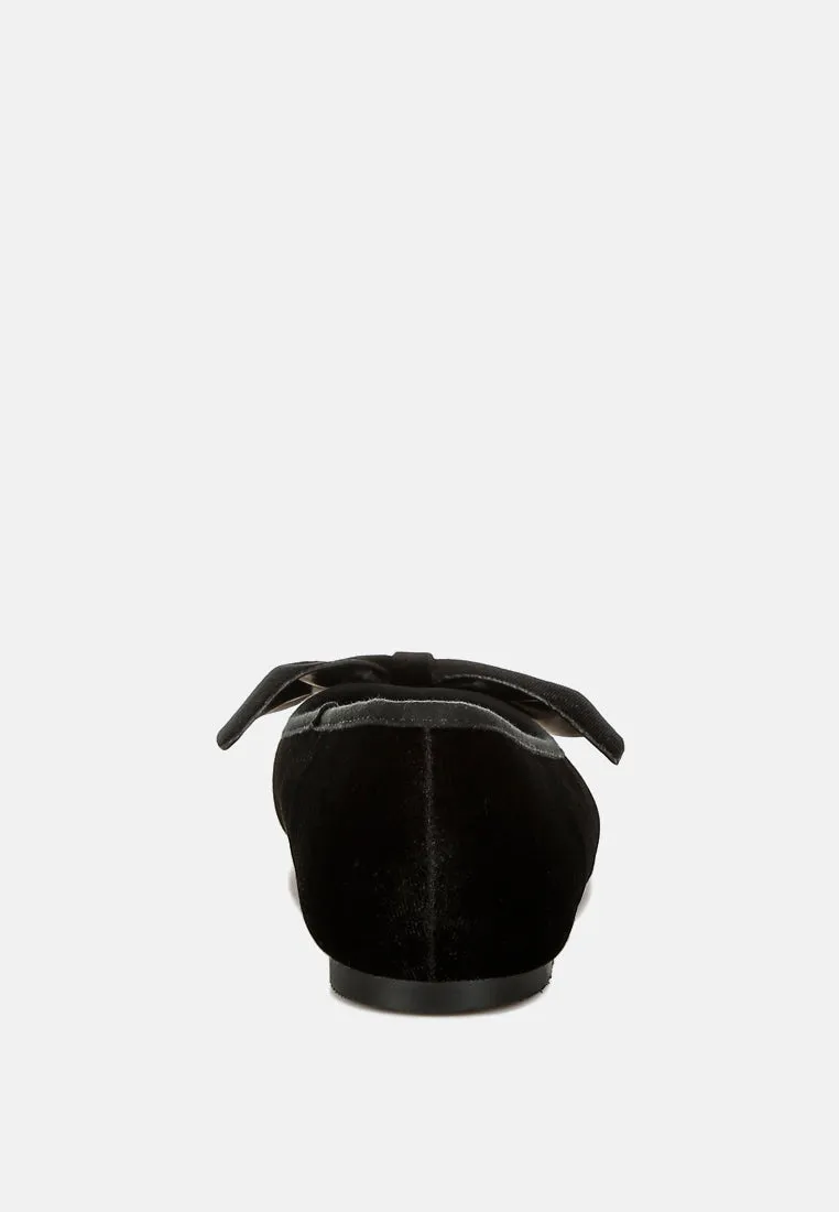 Luxurious Velvet Bow Ballerinas By MODE
