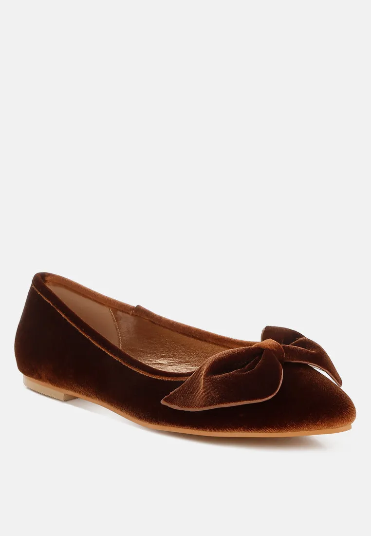 Luxurious Velvet Bow Ballerinas By MODE