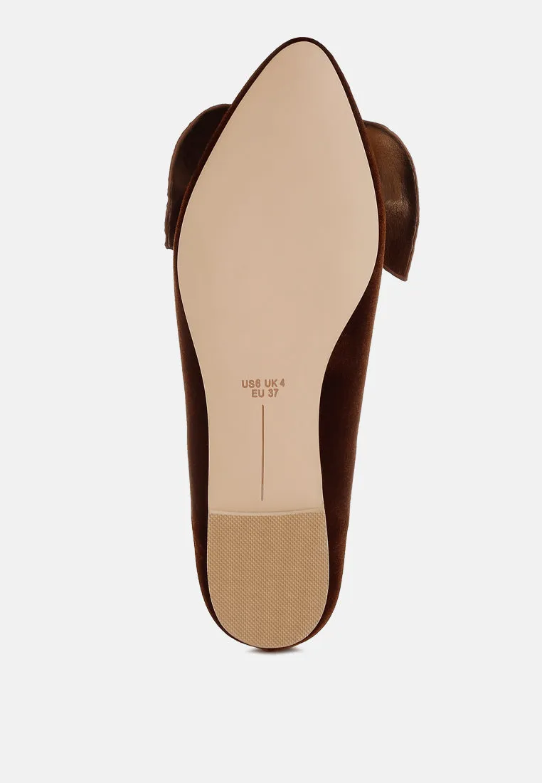 Luxurious Velvet Bow Ballerinas By MODE