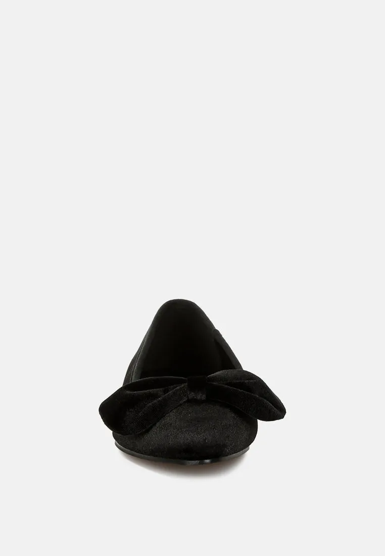 Luxurious Velvet Bow Ballerinas By MODE