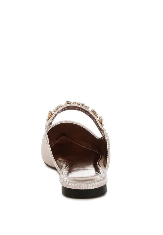 Magnum Diamante Strap Glitter Mules