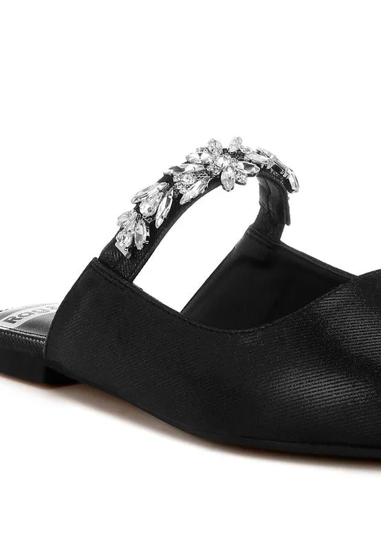 Magnum Diamante Strap Glitter Mules