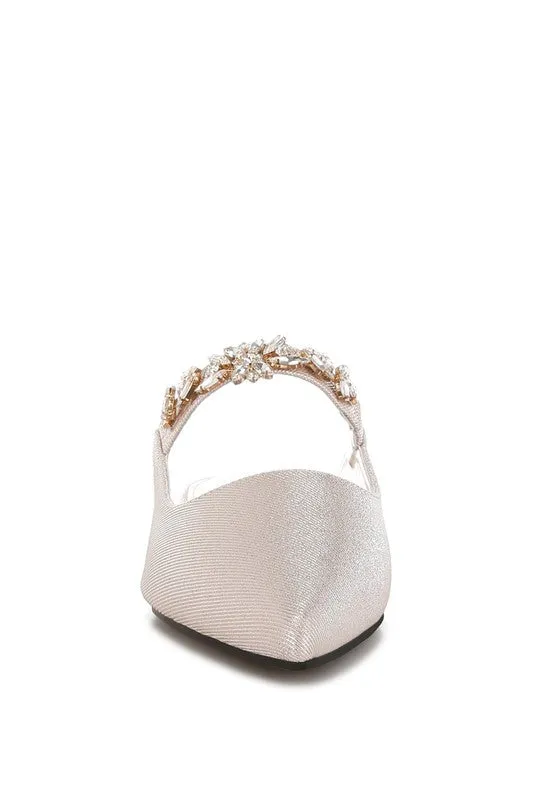 Magnum Diamante Strap Glitter Mules