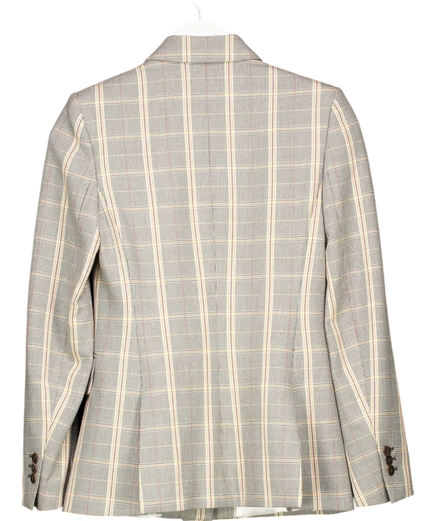 Maje Grey Checked Suit Jacket UK 8