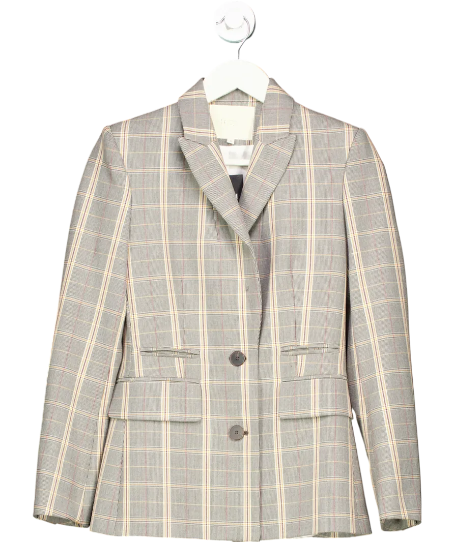 Maje Grey Checked Suit Jacket UK 8