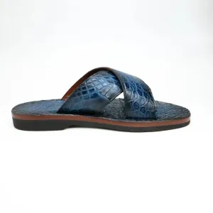 Marco Di Milano Elios in Blue Alligator Sandals