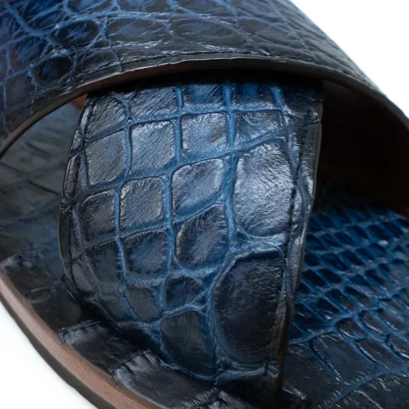 Marco Di Milano Elios in Blue Alligator Sandals