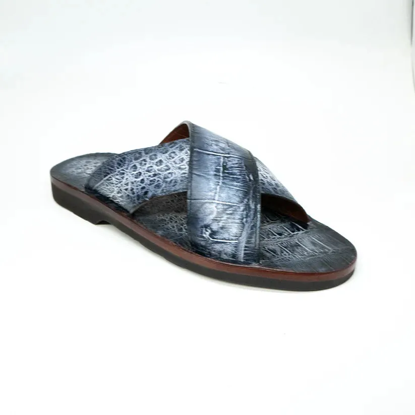 Marco Di Milano Elios in Newspaper Alligator Sandals