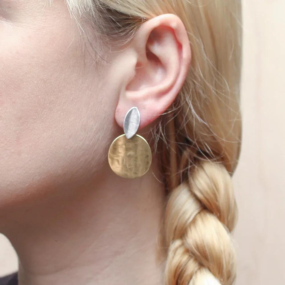 Medium Concave Pointed Oval with Disc Post Earring