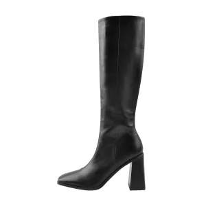 Missheel Square Toe Chunky Heel Boots