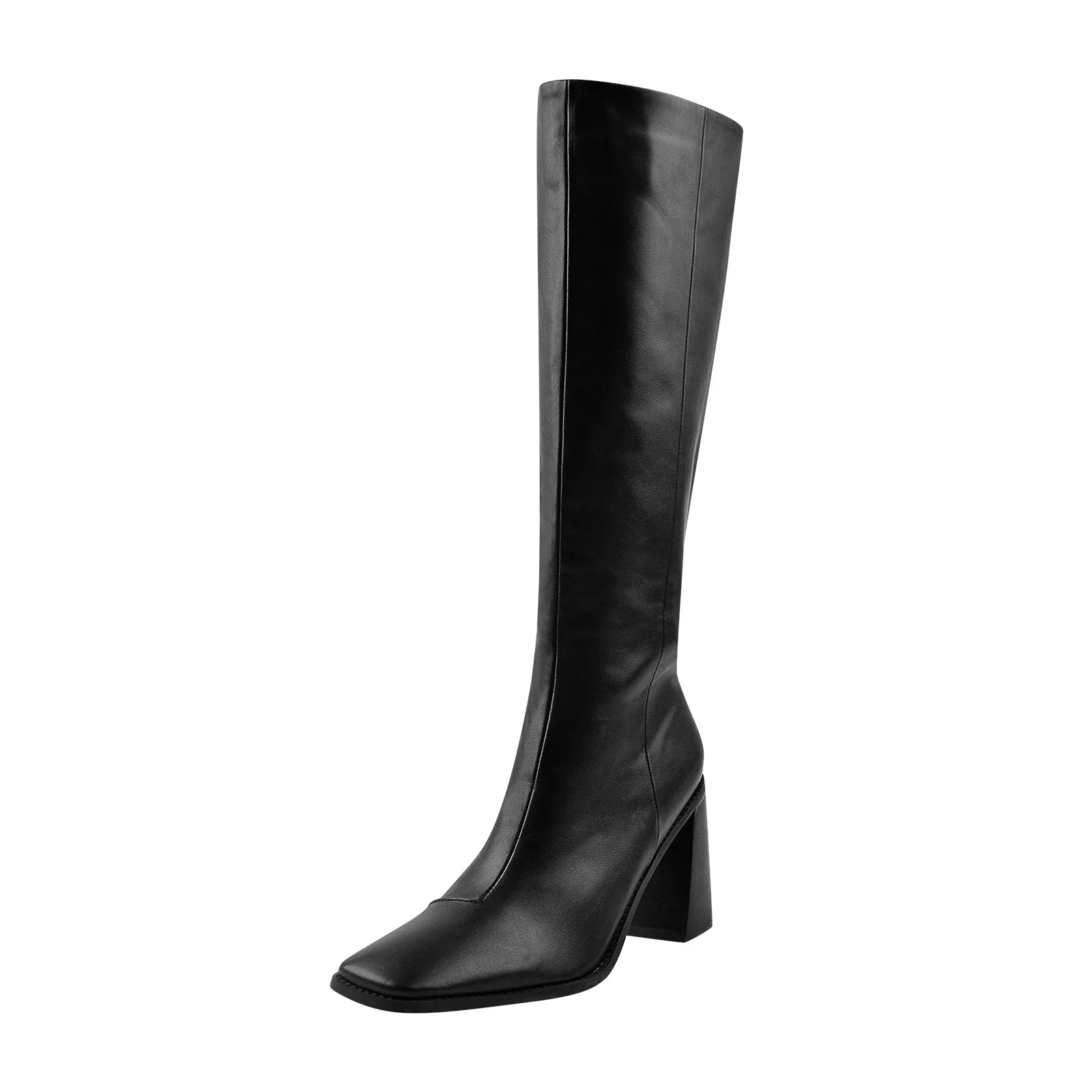 Missheel Square Toe Chunky Heel Boots