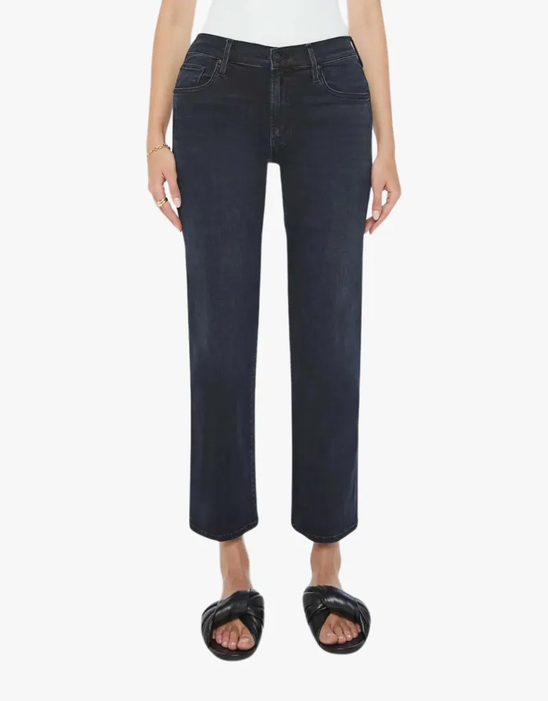 Mother The Mid Rise Rambler Zip Ankle Jeans in Night in Venice