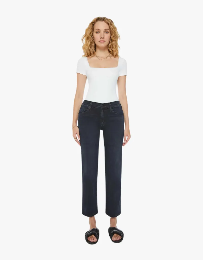 Mother The Mid Rise Rambler Zip Ankle Jeans in Night in Venice