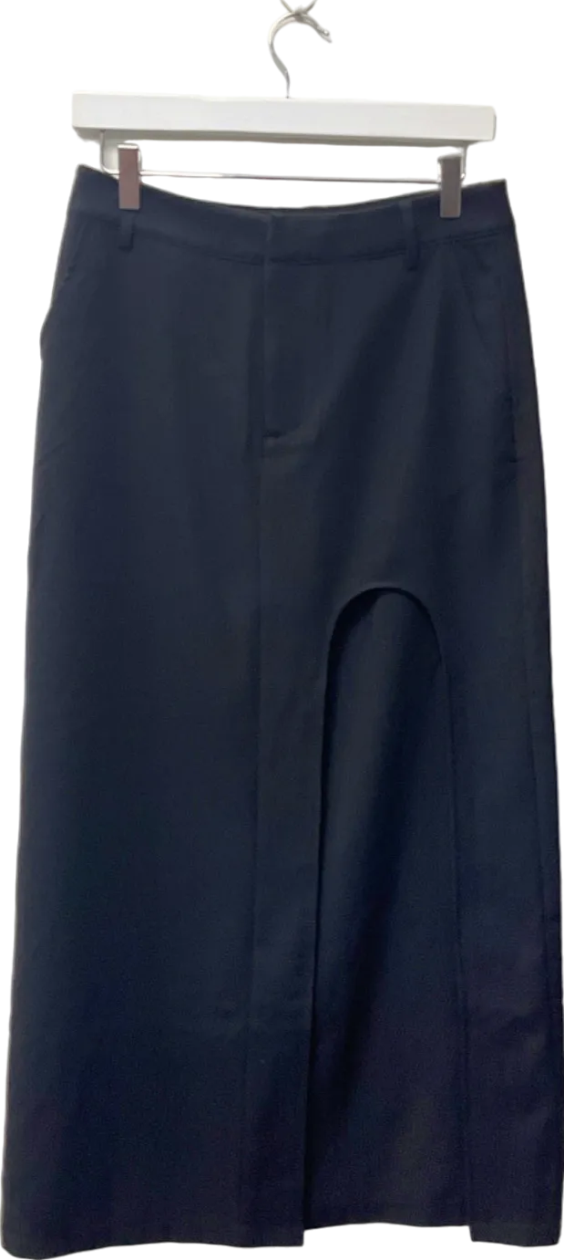 NA-KD Black Mid Waist Slit Detail Skirt UK 8
