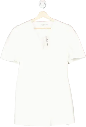 NA-KD White Woven Double Breasted Mini Dress EU 36 uk 8