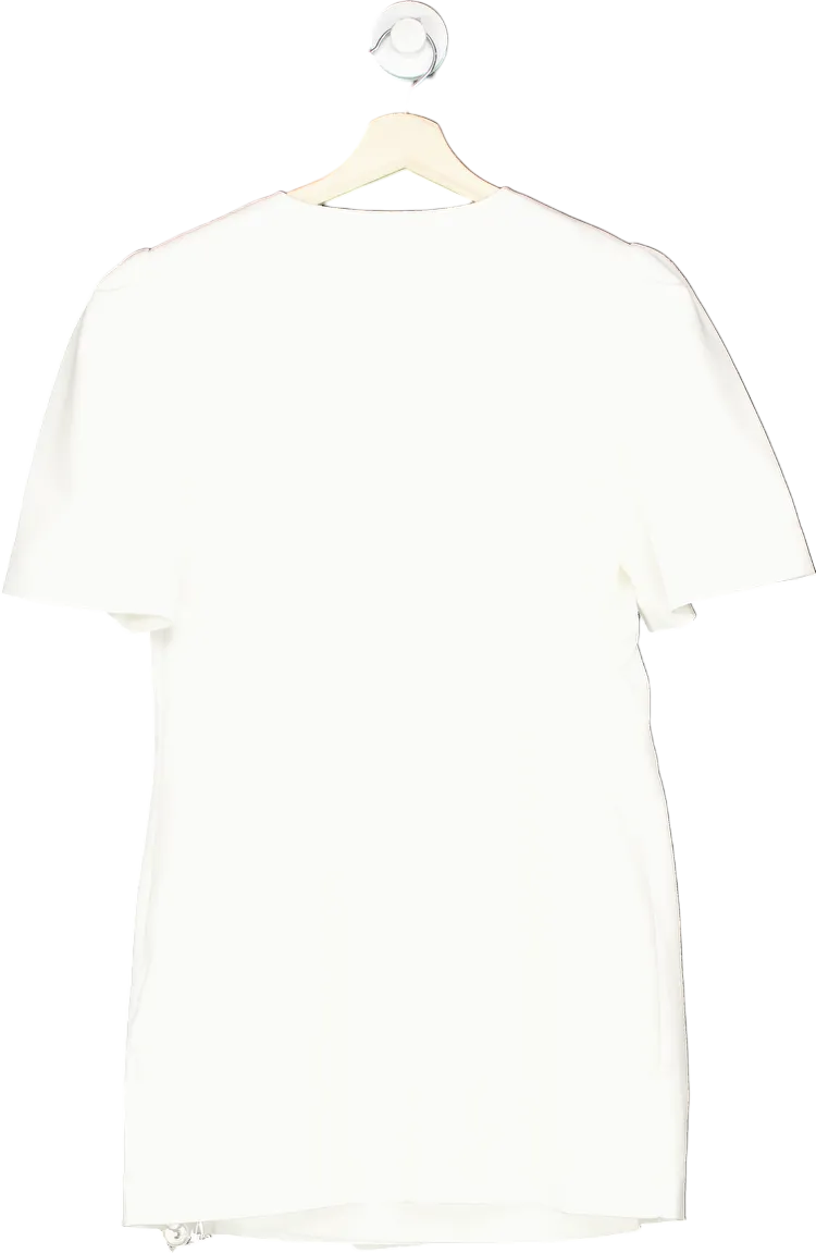 NA-KD White Woven Double Breasted Mini Dress EU 36 uk 8