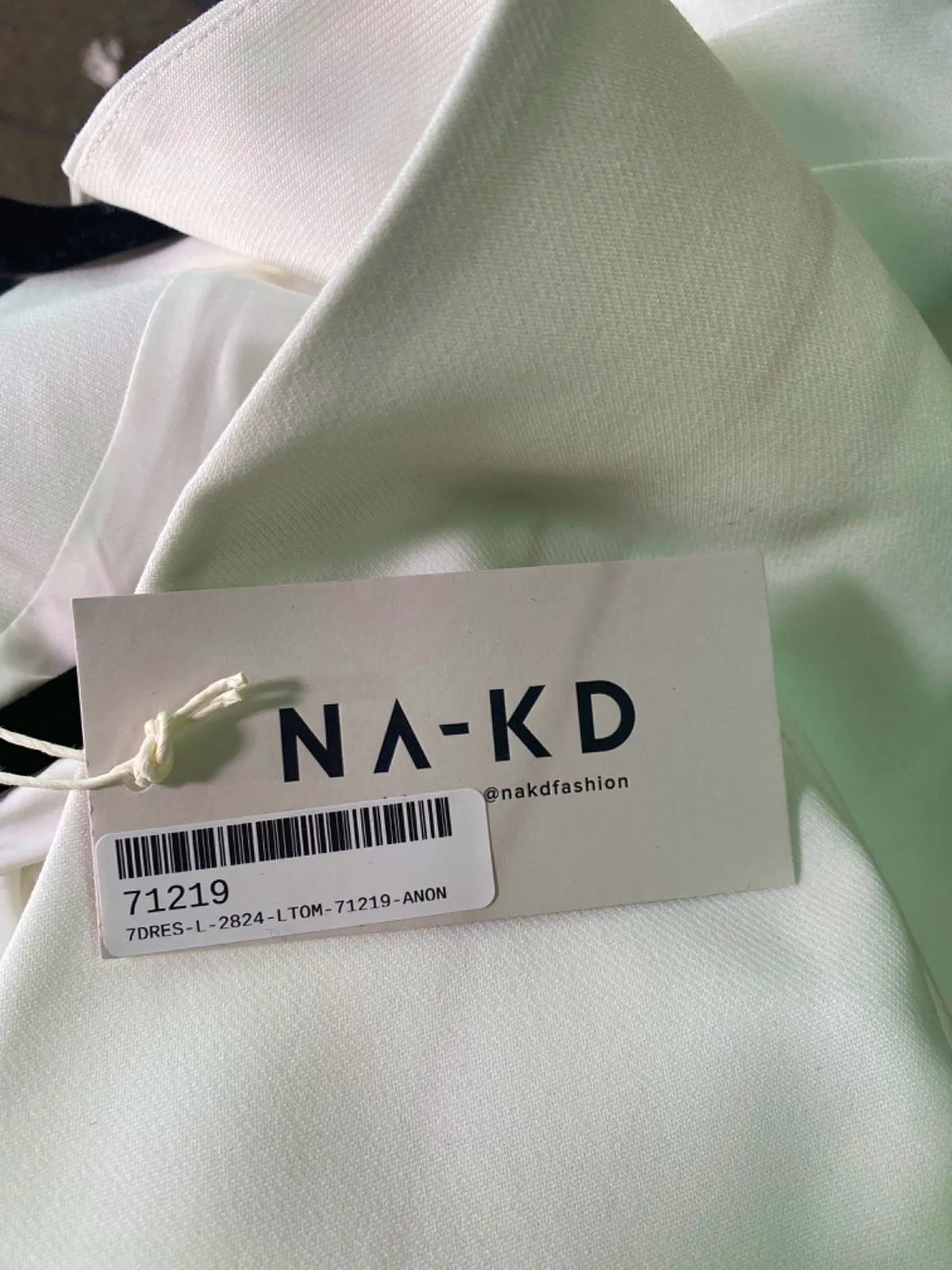 NA-KD White Woven Double Breasted Mini Dress EU 36 uk 8