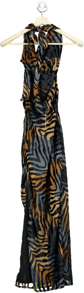 Nasty Gal Multicolour Tiger Print Maxi Dress UK 8