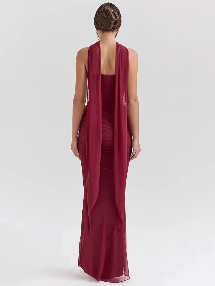 Neckerchief Crop Top & Maxi Skirt Set