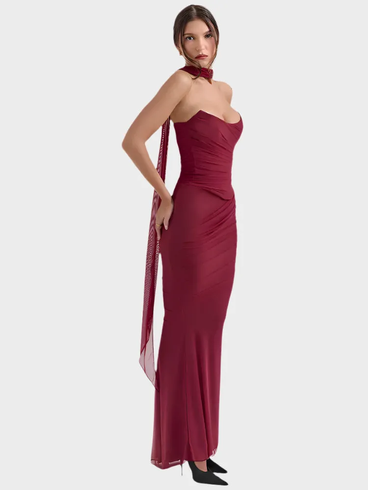 Neckerchief Crop Top & Maxi Skirt Set