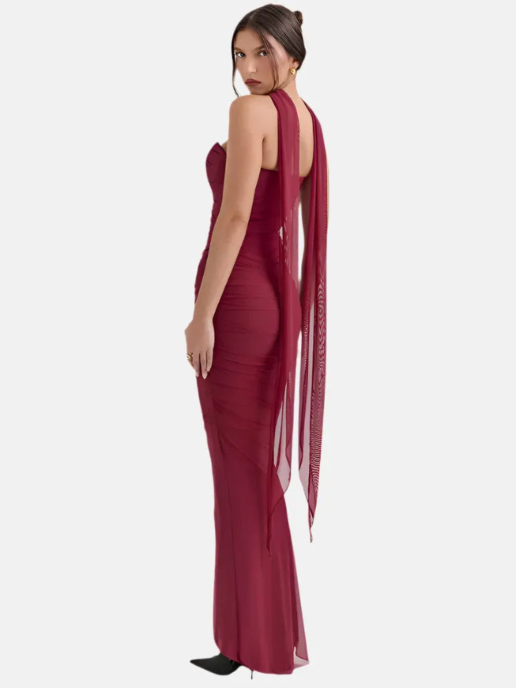Neckerchief Crop Top & Maxi Skirt Set