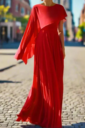 New Arrival Red A-Line Floor Length Chiffon Mother of the Bride Dress