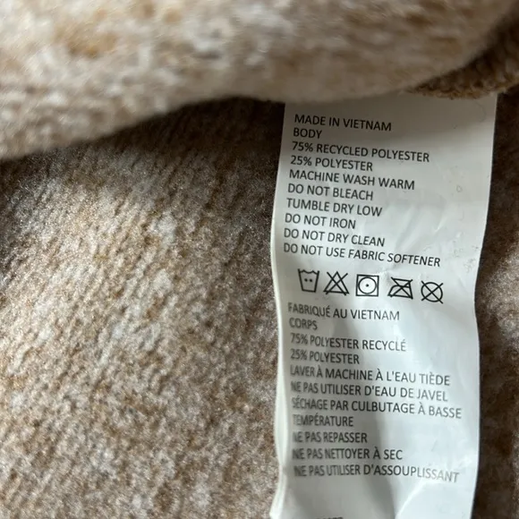 NEW Prana Tri Thermal Threads Marled Tunic Women's Size L Beige Color Cowl Neck