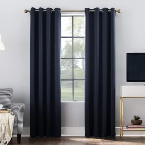New Sun Zero Oslo Theater Grade Extreme 100% Blackout Grommet Curtain Panel, 52" X 84", Navy